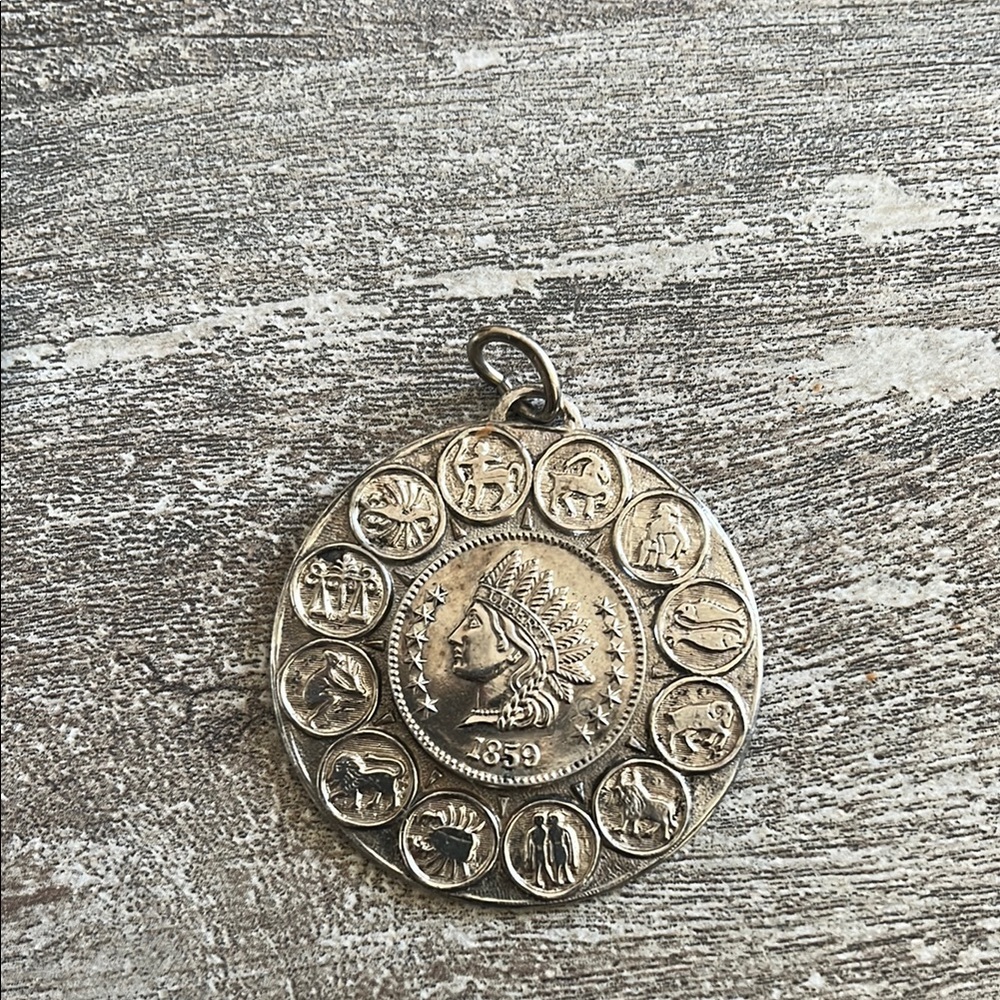 Vintage Zodiac Coin Pendant